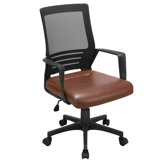 Mesh & PU Leather Office Chair with Adjustable Height & Tilt — side view