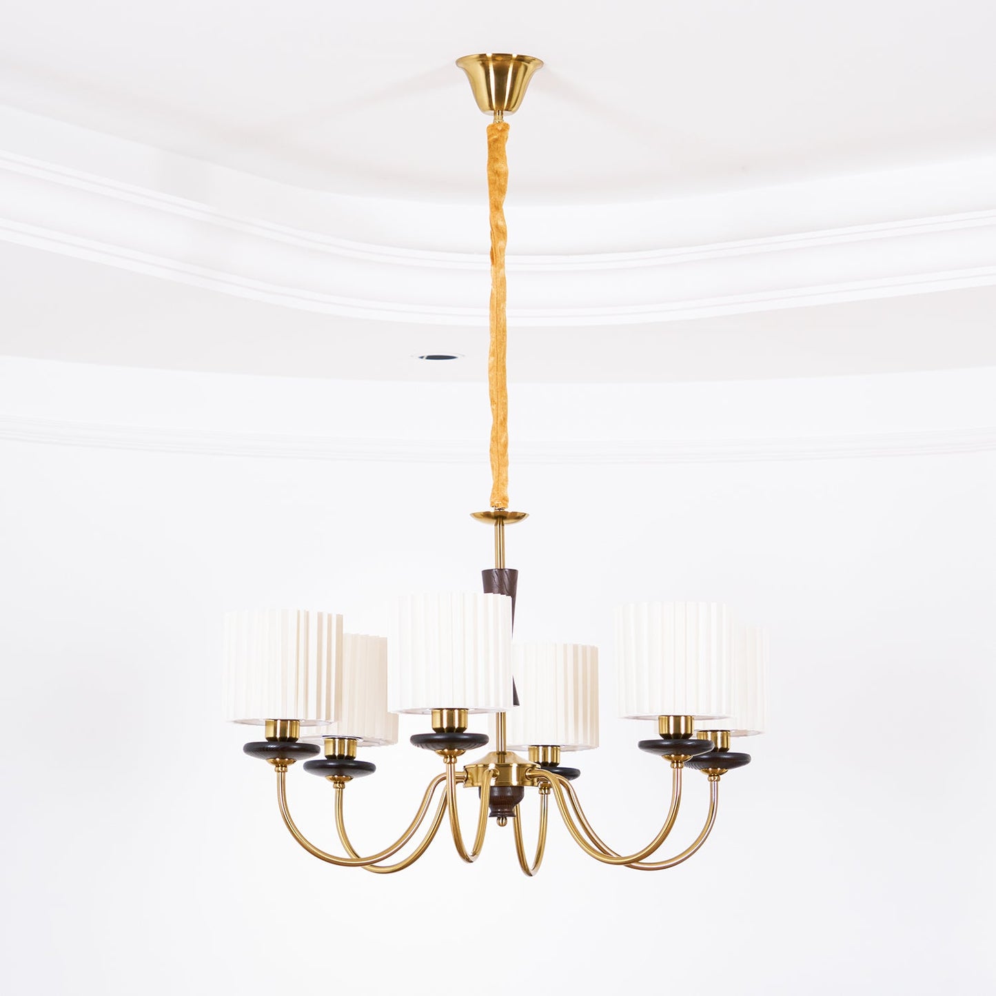 Walnut Copper Chandelier with Dimmable LED