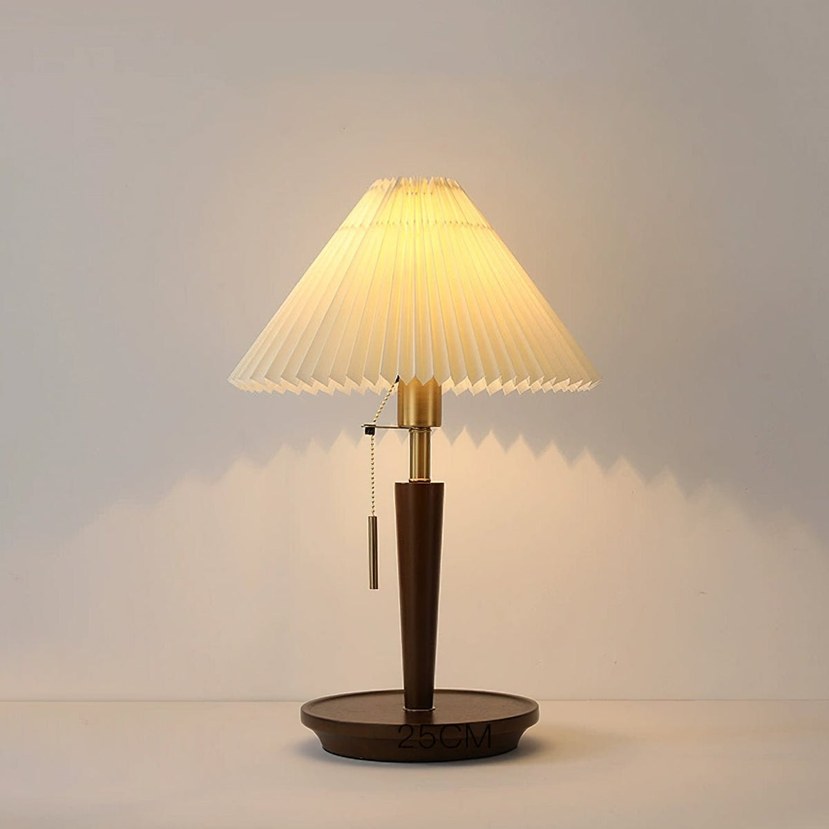 Cone Pleated Fabric Table Lamp with Adjustable Height