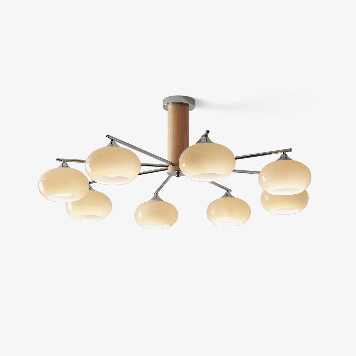Elliptical Persimmon Chandelier with Adjustable Brightness