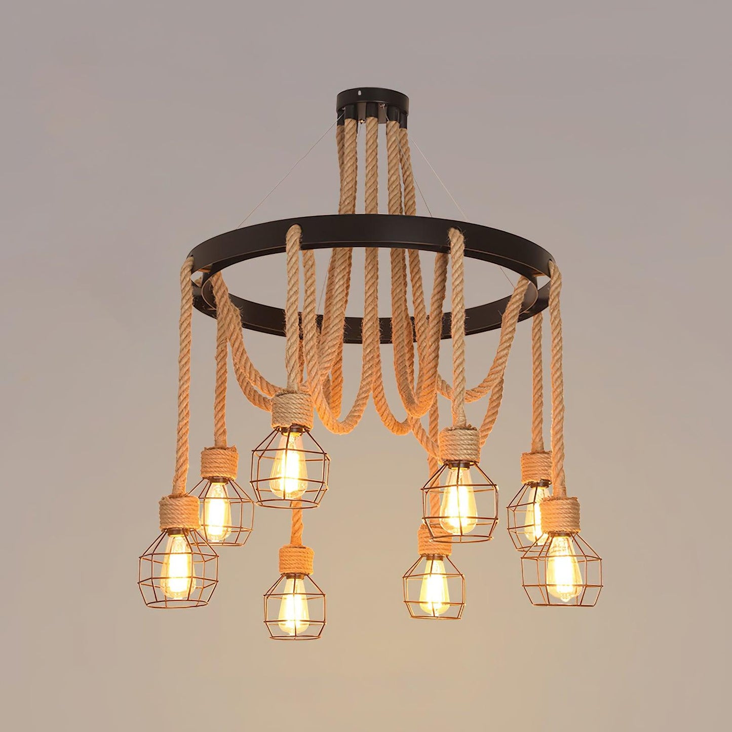 Hemp Rope Industrial Starfall Chandelier Position 31
