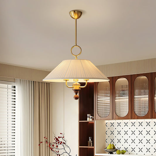 Fluted Pendant Light with Elegant Drape — side view