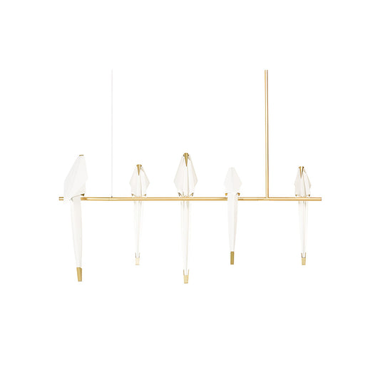 Paper Crane LED Chandelier with Warm Light — side view