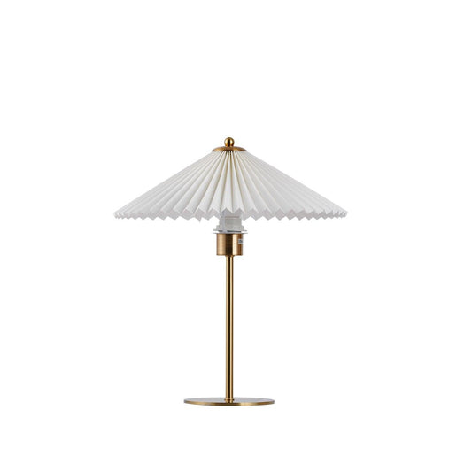 Pleated Table Lamp, Gold Finish — side view