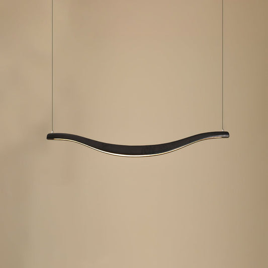Wave-Shaped LED Chandelier with Dimmable Light — side view