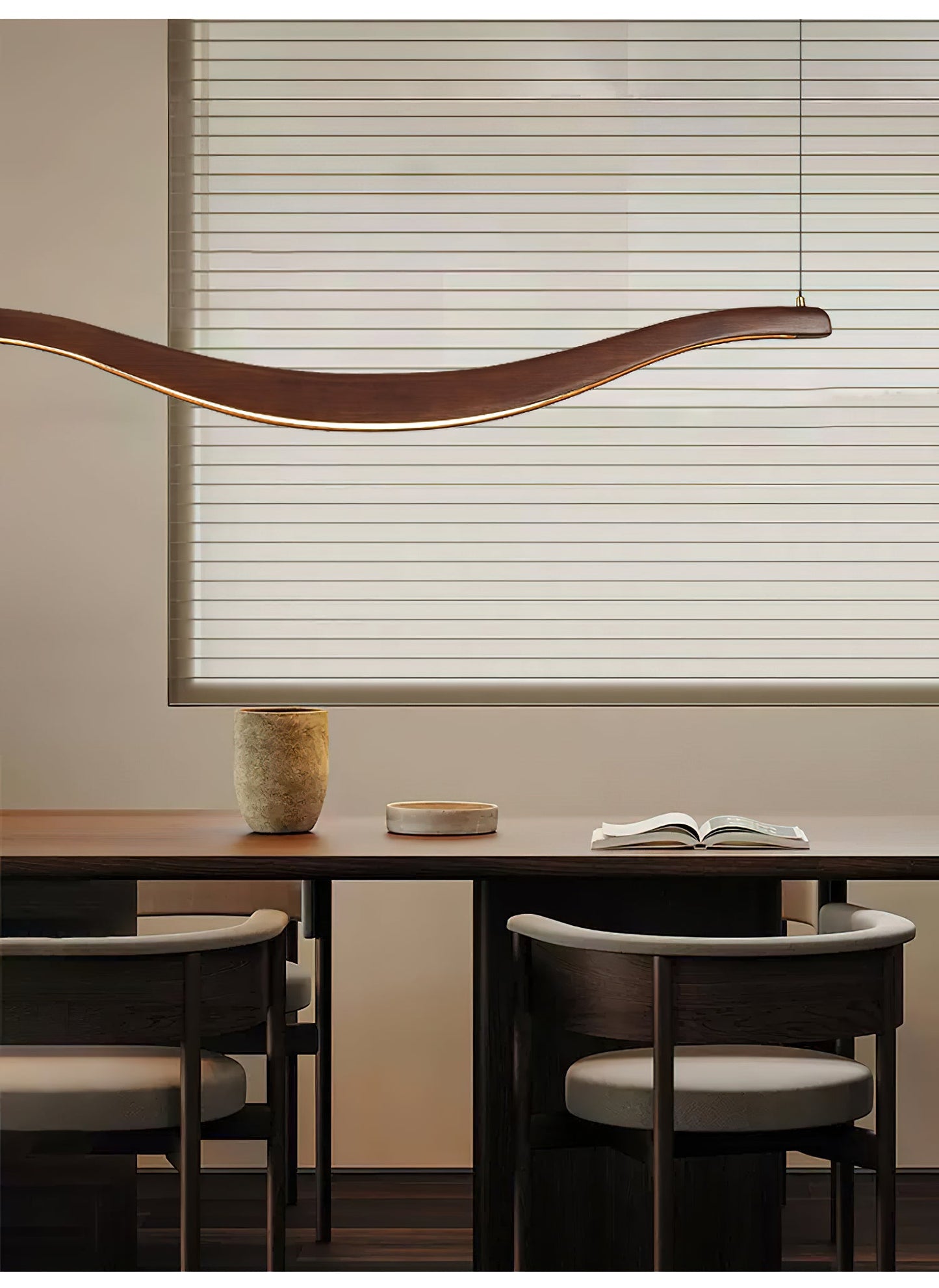 Wave-Shaped LED Chandelier with Dimmable Light