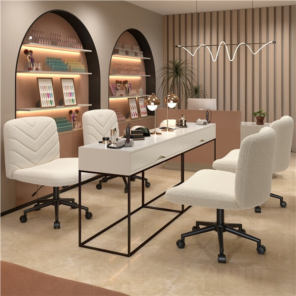 Wide Criss-Cross Desk Chair with Wheels & Adjustable Height — lifestyle view