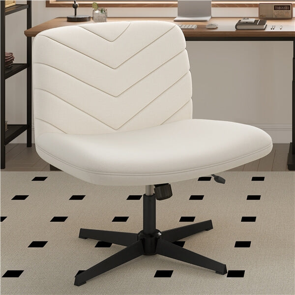 Wide Criss-Cross Desk Chair, No Wheels, with Adjustable Height — front view