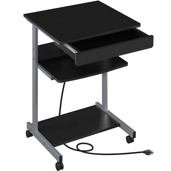 22-Inch Folding Laptop Table with Built-In Power Outlet — side view