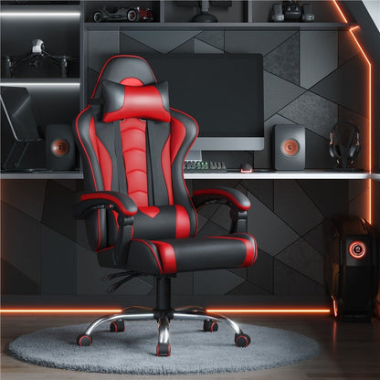 Office Chair with Adjustable Headrest & USB Massage Lumbar Support — detail view