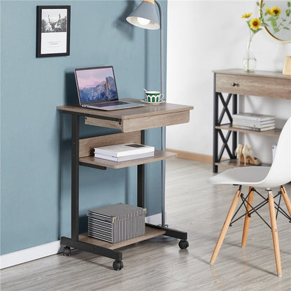 Rolling Computer Desk with Drawer & Keyboard Tray — lifestyle view