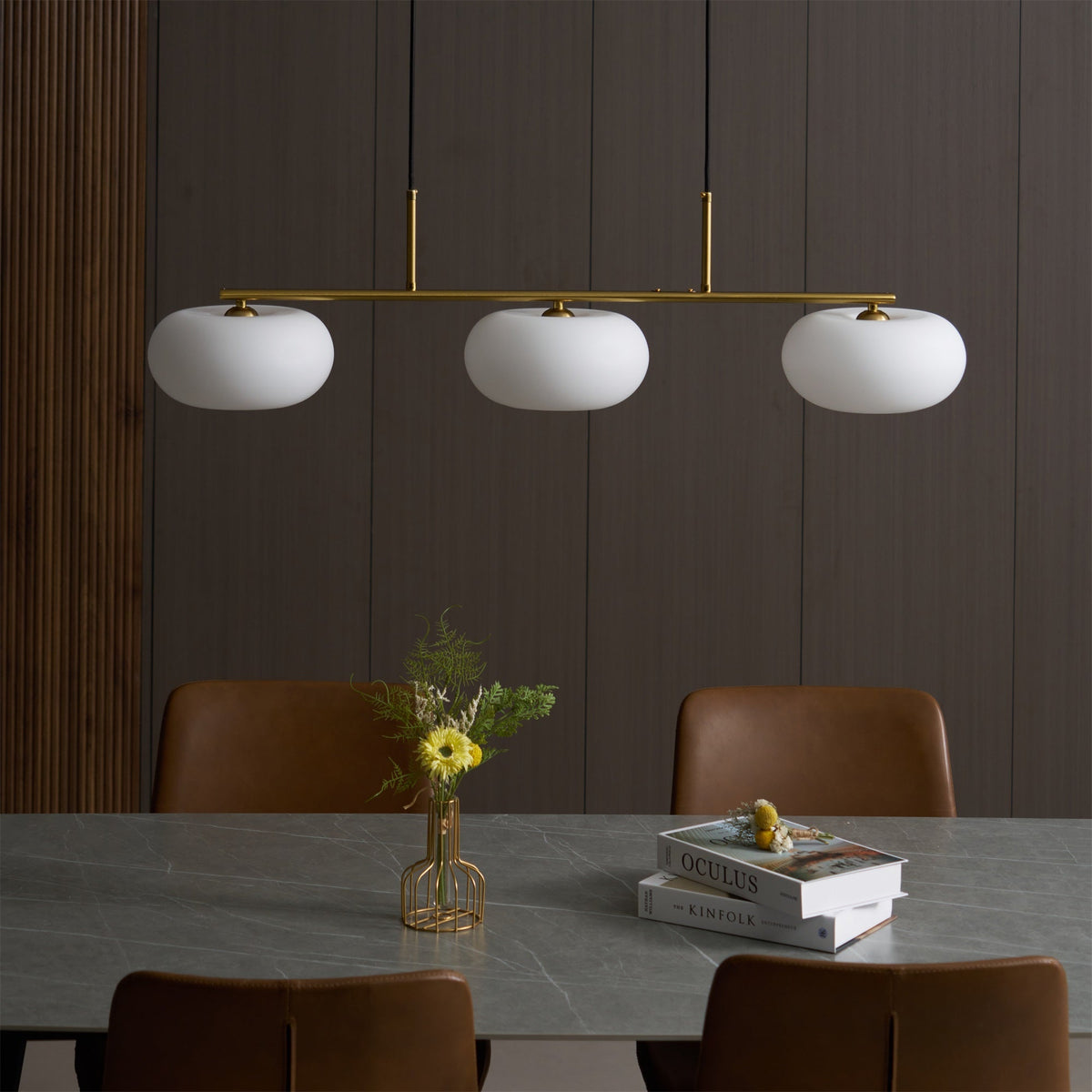 Sculptural Pendant Light with Adjustable Brightness — lifestyle view