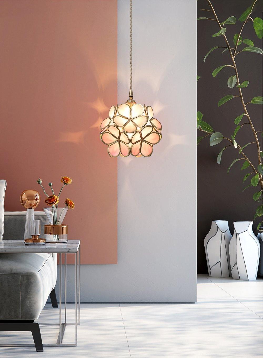 Glass Petal Pendant Light, Soft Ambient Glow — lifestyle view