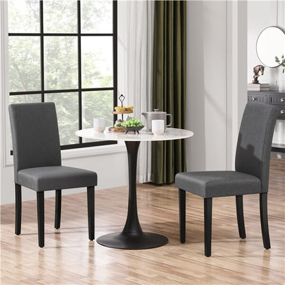 Upholstered Dining Chairs, Set of 6, with Sturdy Wooden Legs — front view