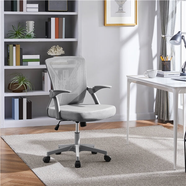 Mesh Office Chair with Flip-Up Arms & Rocking Function — detail view