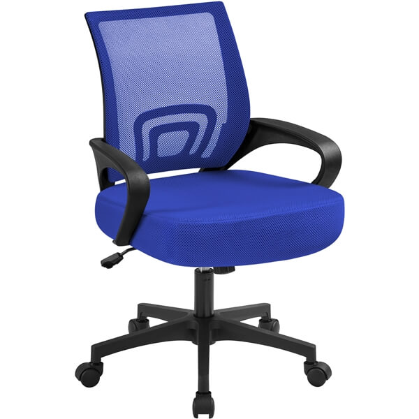 Mid-Back Mesh Office Chair with Ergonomic Lumbar Support — alternate angle