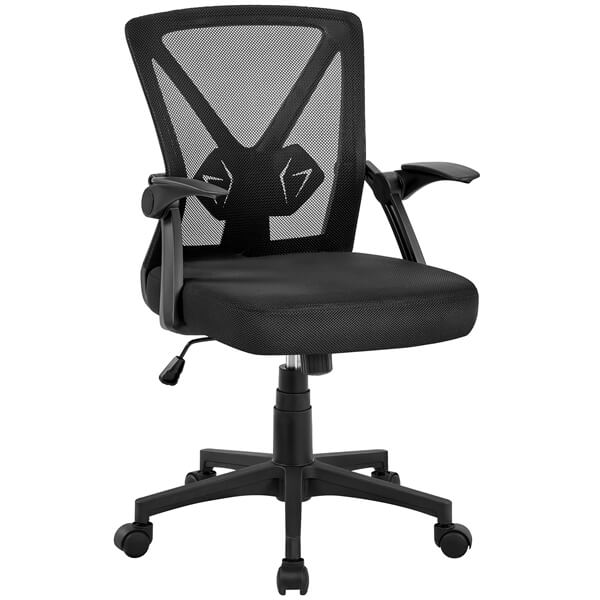 Mesh Office Chair with Flip-Up Arms & Rocking Function — alternate angle