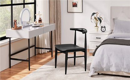 Set of 2 PU Leather Dining Chairs Armless Kitchen Chairs Position 11