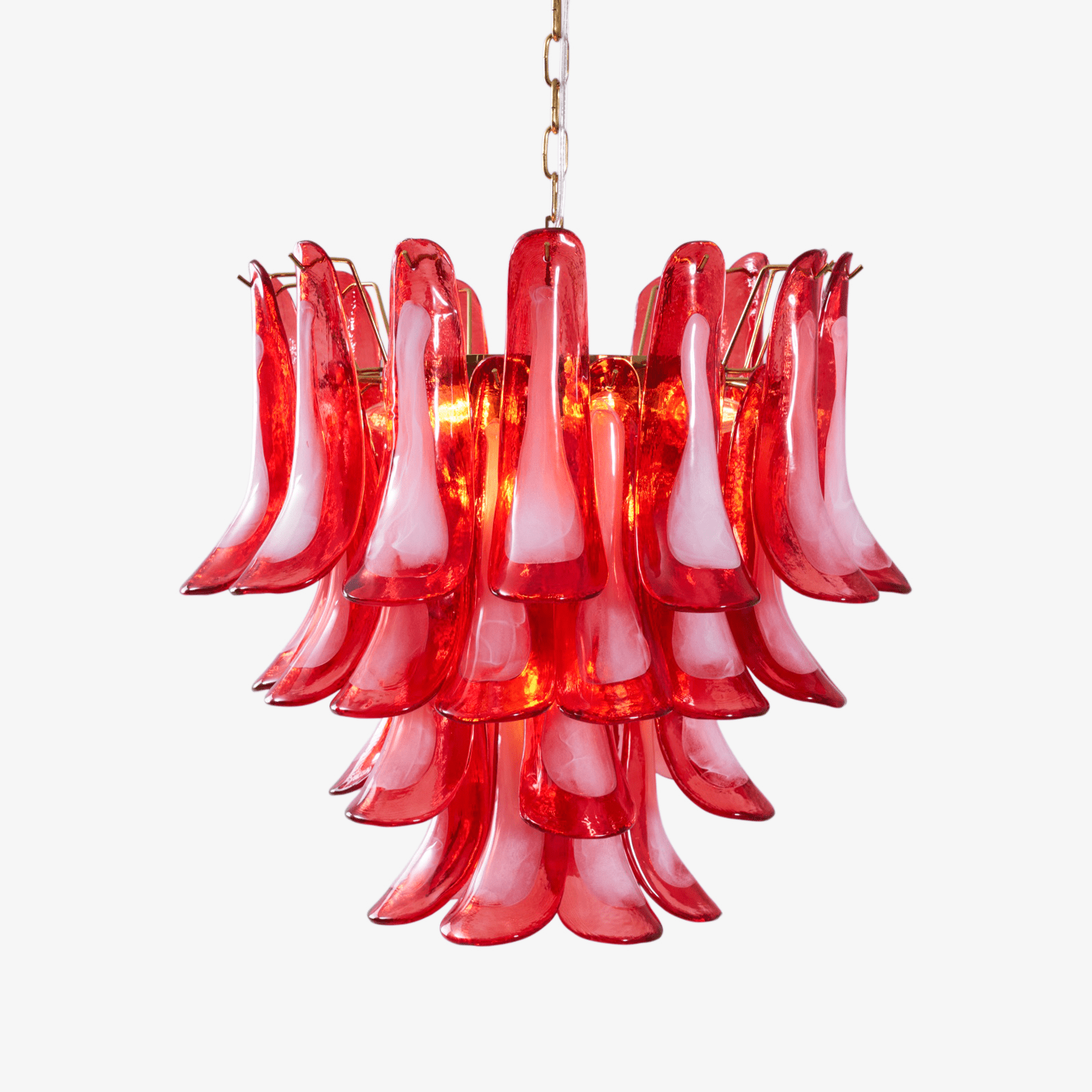 Glass Chandelier with Crystal Accents — side view