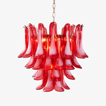 Glass Chandelier with Crystal Accents — side view