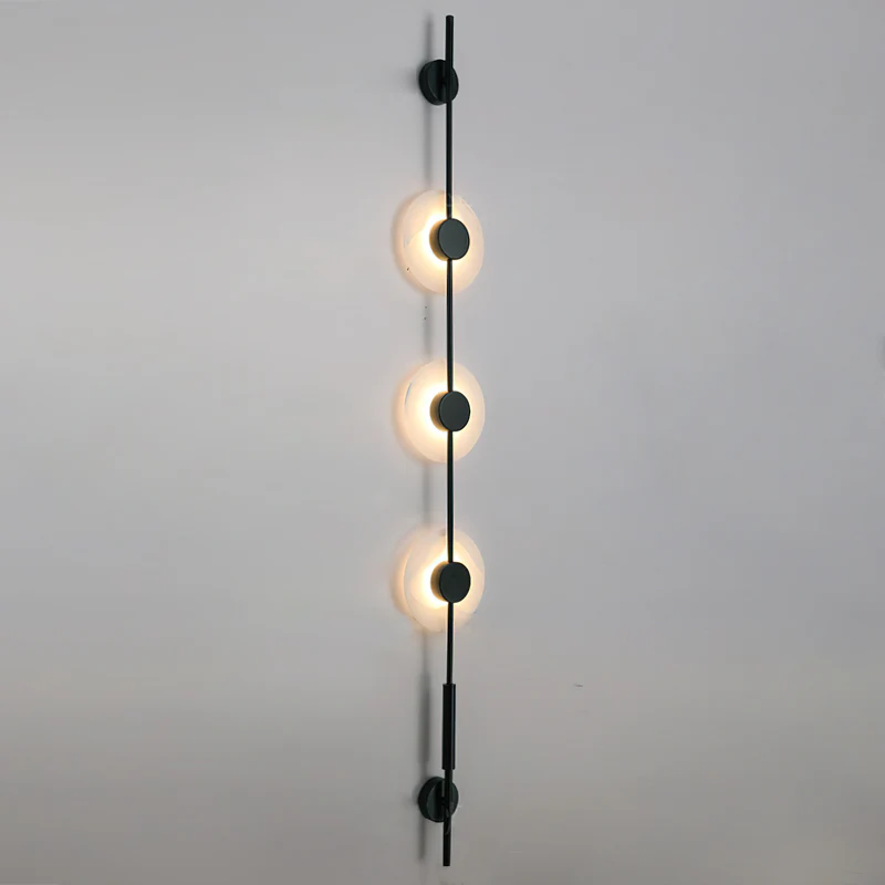 Alabaster Vertical Wall Sconce, Soft Glow — front view