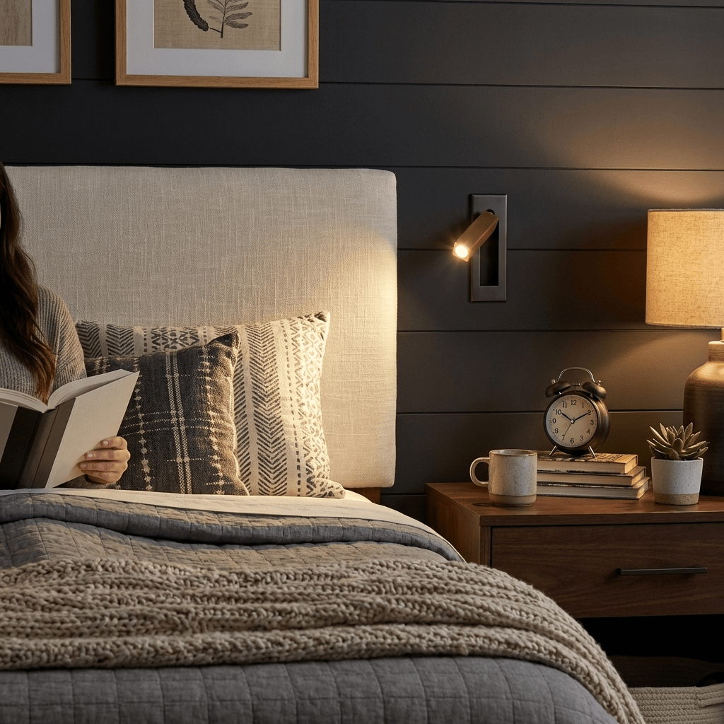 Embedded Bedside Wall Sconce with USB Port