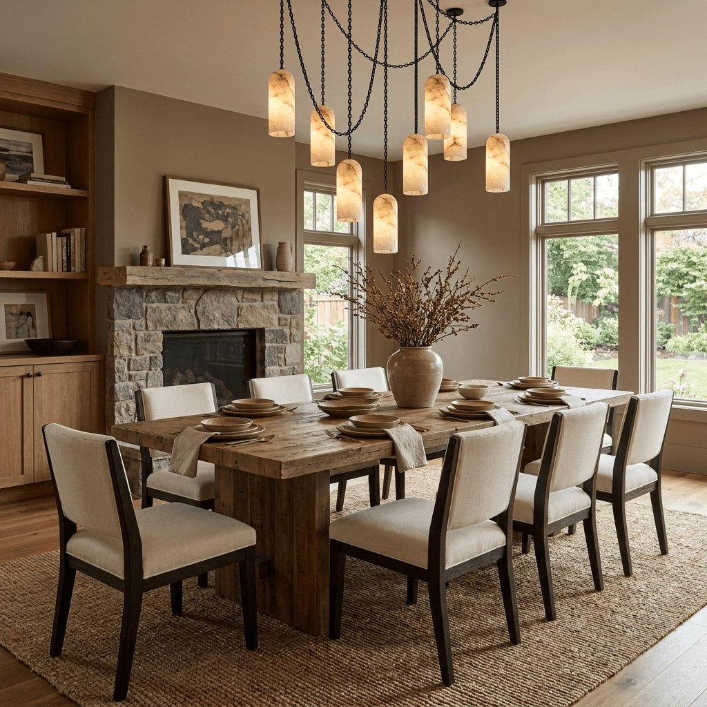 Cascading Capsule Chandelier with Adjustable Heads