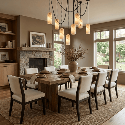 Cascading Capsule Chandelier with Adjustable Heads