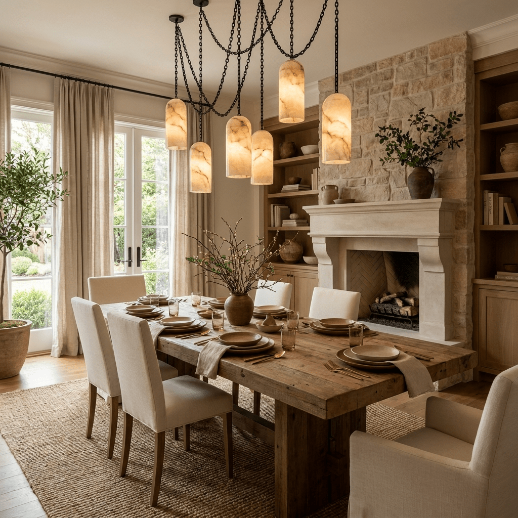Cascading Capsule Chandelier with Adjustable Heads