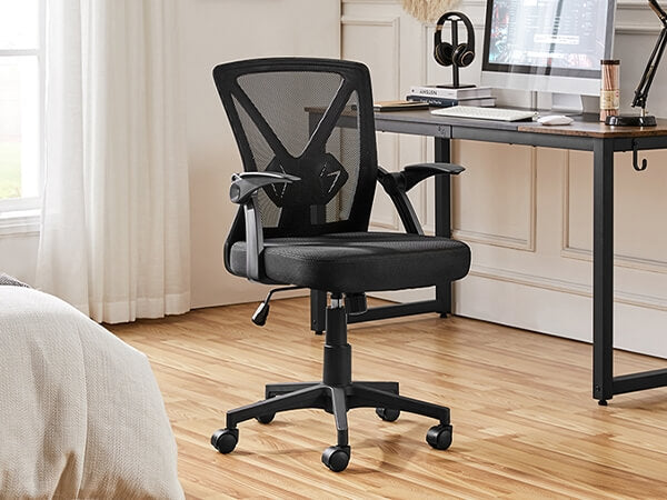 Brennware Mesh Office Chair Flip-Up Arms Rocking Function – side view