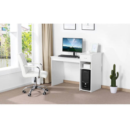 Computer Desk with CPU Stand & Sliding Storage Drawer — lifestyle view