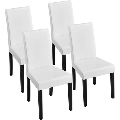 PU Leather Dining Chairs, Set of 4, with Curved Backrest — side view