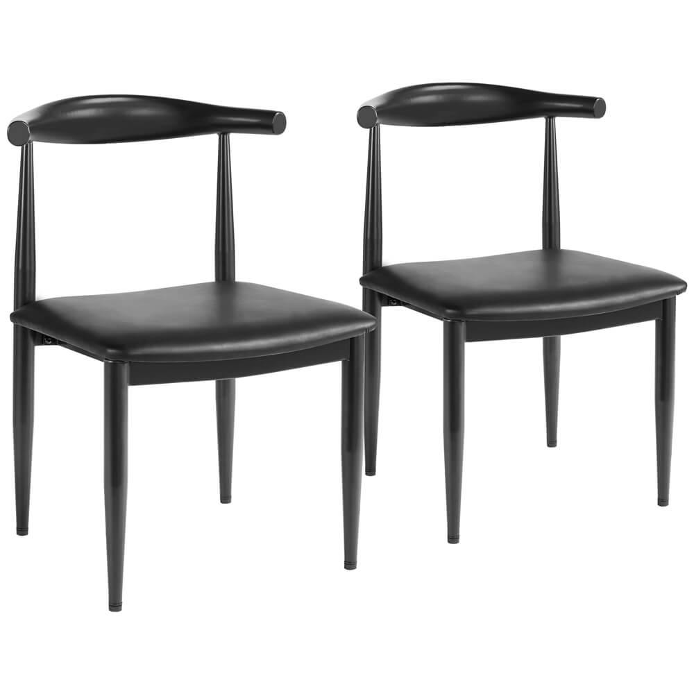 Modern Upholstered Dining Chairs, Set of 2, Soft Cushion — detail view