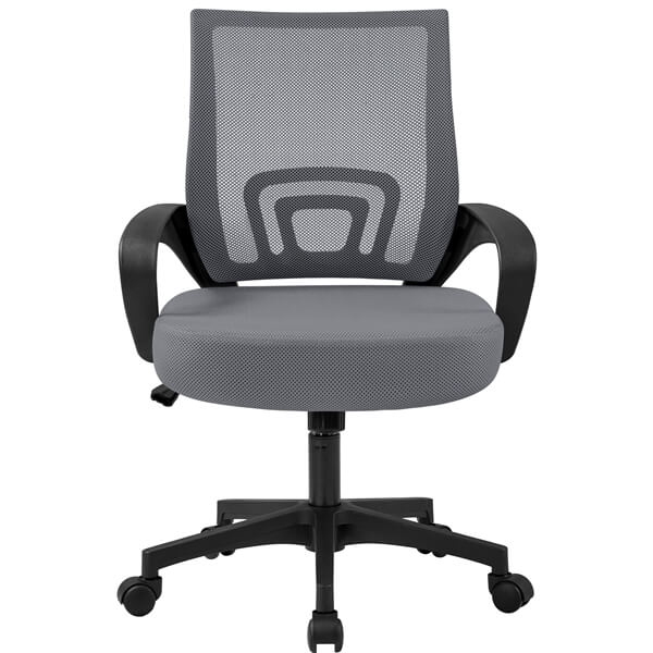 Mid-Back Mesh Office Chair with Ergonomic Lumbar Support — front view