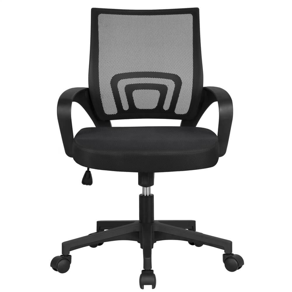 Mid-Back Office Chair with Breathable Mesh & Reclining Tilt — side view