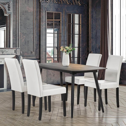 Faux Leather Dining Chairs, Set of 8, High-Backed Design — front view