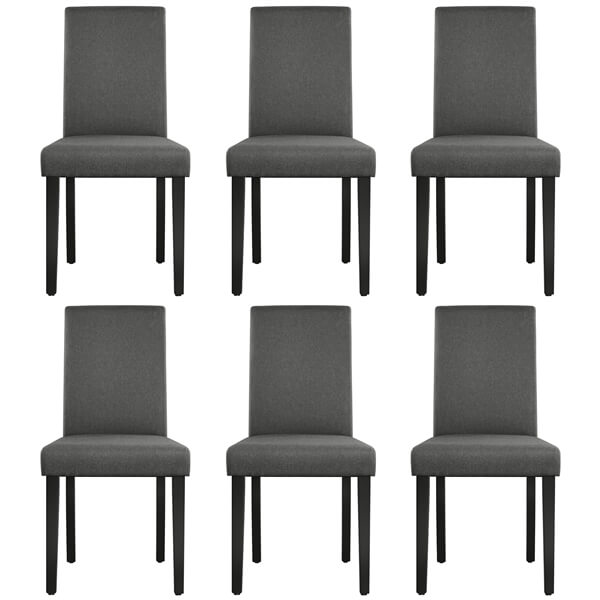 Upholstered Dining Chairs, Set of 6, with Sturdy Wooden Legs — alternate angle