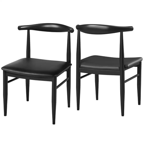 Set of 2 PU Leather Dining Chairs Armless Kitchen Chairs Position 8