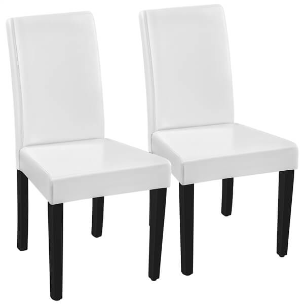 Armless Faux Leather Dining Chairs, Set of 2, High Back — detail view