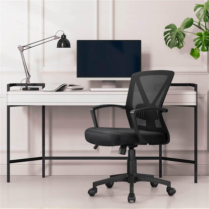 Mesh Office Chair with S-Shaped Backrest & Adjustable Height — front view