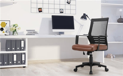 Brennware Mesh PU Leather Office Chair Adjustable Height Tilt – detail view