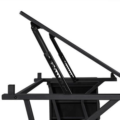 Adjustable Drafting Table with Tilting Surface & Fabric Drawers — front view