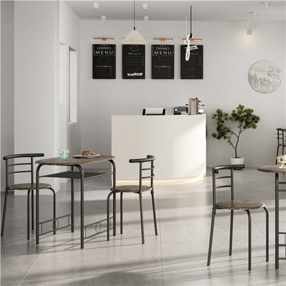 3-Piece Round Dining Table Set with Storage Rack — front view