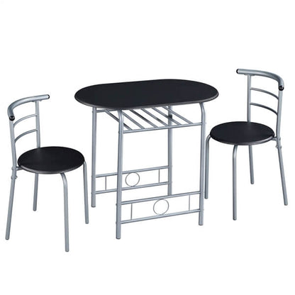 3-Piece Round Dining Table Set with Storage Rack — lifestyle view