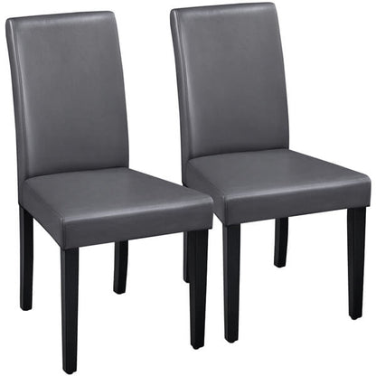 Armless Faux Leather Dining Chairs, Set of 2, High Back — alternate angle