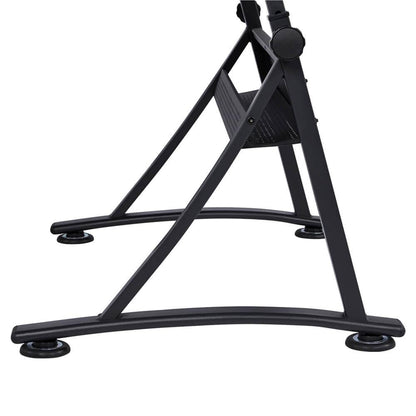Adjustable Glass Drafting Table with Tilting Top & Storage Drawer — alternate angle