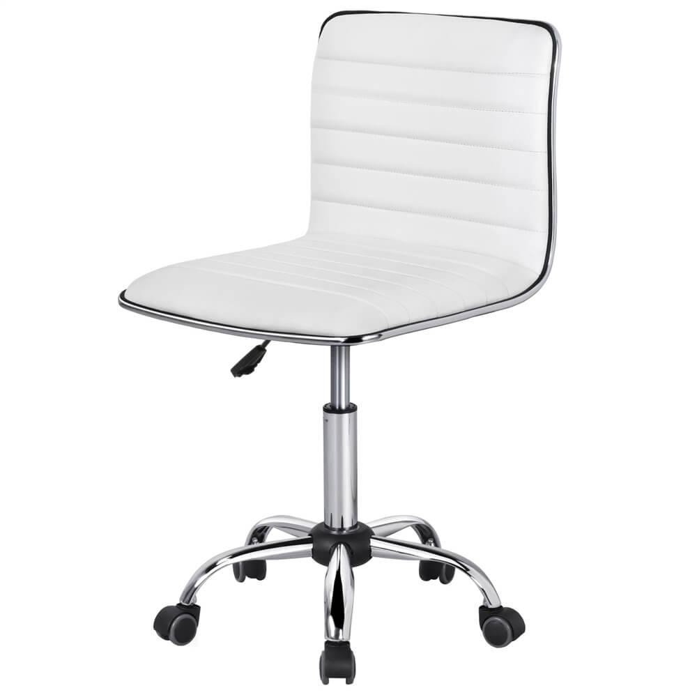PU Leather Low-Back Office Chair with Adjustable Height & Chrome Base — lifestyle view