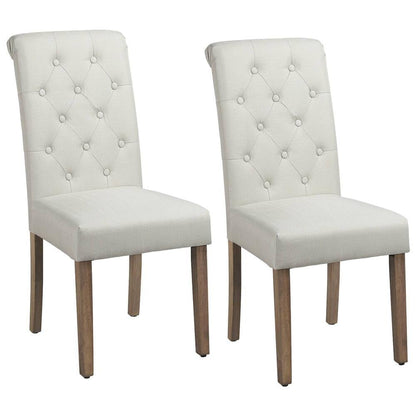 Faux Leather Parsons Dining Chairs, Set of 2, Easy to Clean — side view