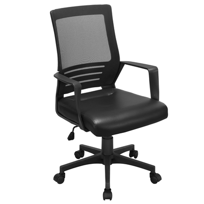Mesh & PU Leather Office Chair with Adjustable Height & Tilt — detail view