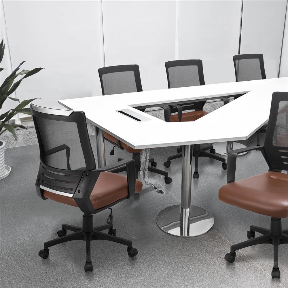 Mesh & PU Leather Office Chair with Adjustable Height & Tilt — alternate angle
